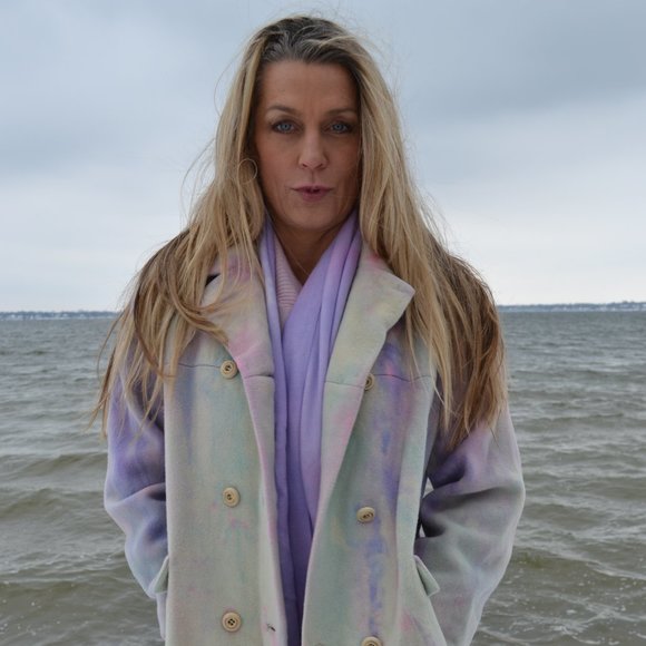 Cashmere pea Coat navy pink white ivory purple blue 10 12 14 16 Large plus - Picture 3 of 14